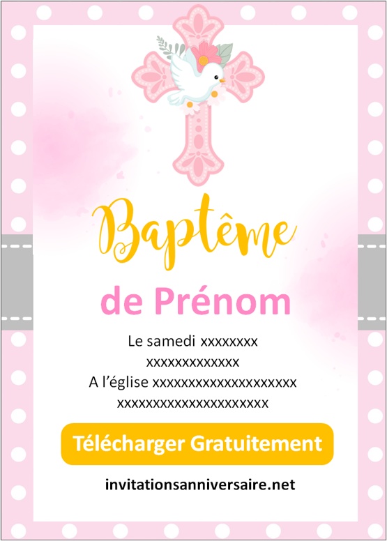 Faire-part de baptême fille