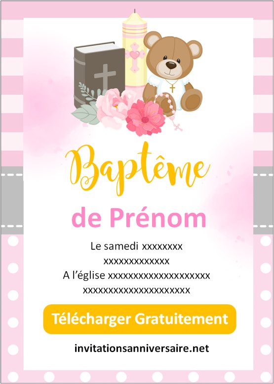 faire part de baptême fille