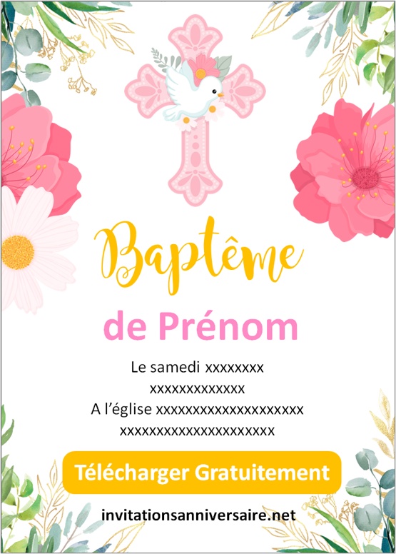 Faire-part baptême à personnaliser