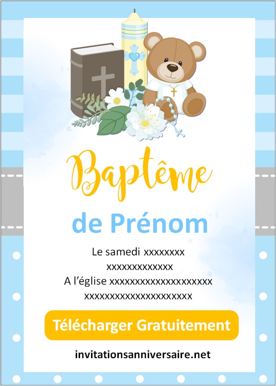 faire part de baptême garçon