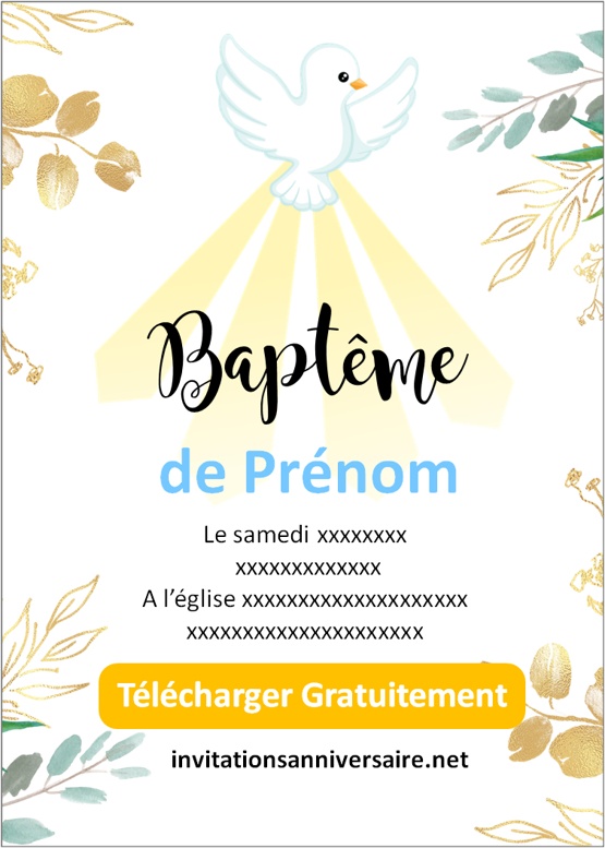 faire part bapteme garcon gratuit a imprimer