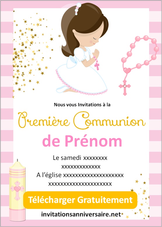 Faire-part de Communion fille