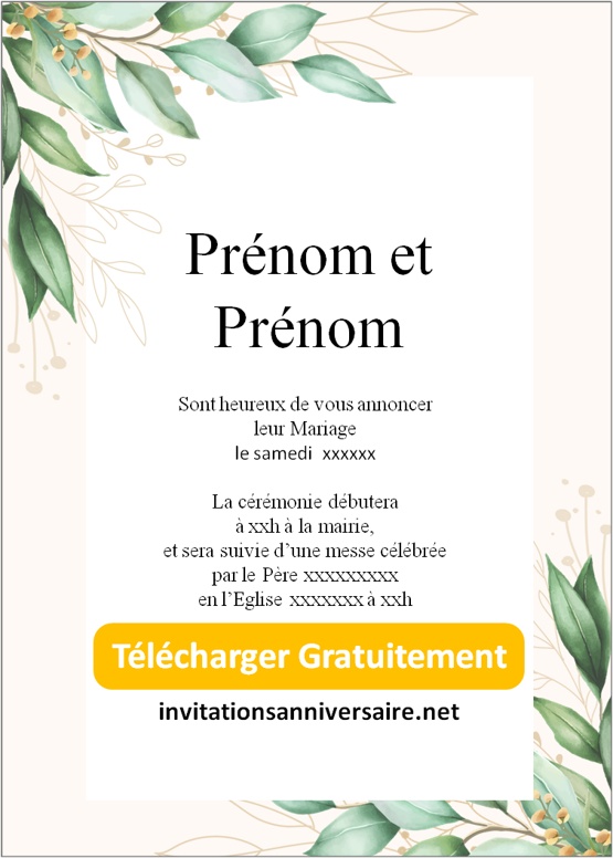 Faire part de mariage uniques à personnaliser