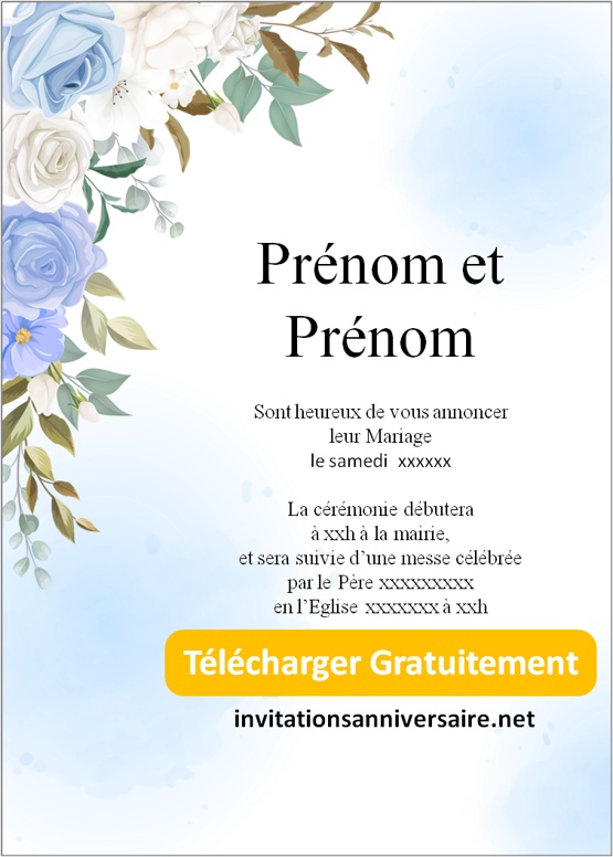 faire part de mariage a imprimer