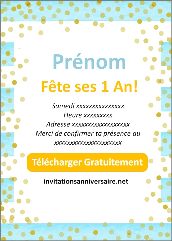 Invitation anniversaire 1 an