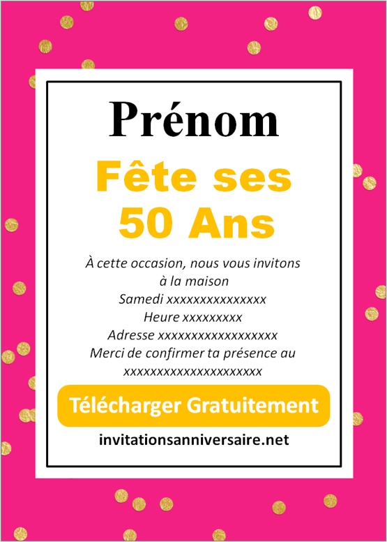 carte invitation anniversaire adulte