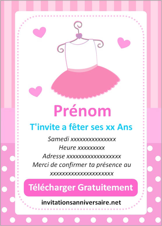 carte anniversaire ballerine