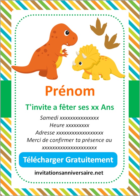 Invitation Anniversaire Dinosaure