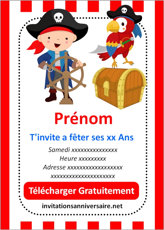 Invitation Anniversaire Pirates