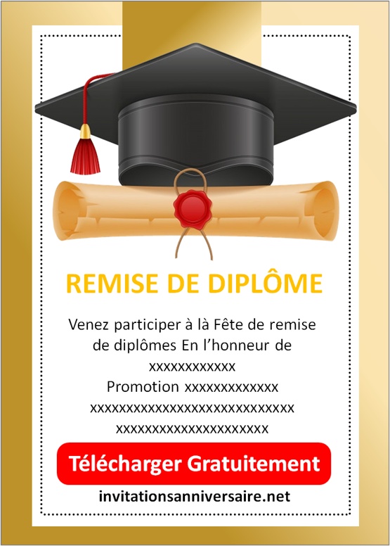 Invitation remise de diplôme