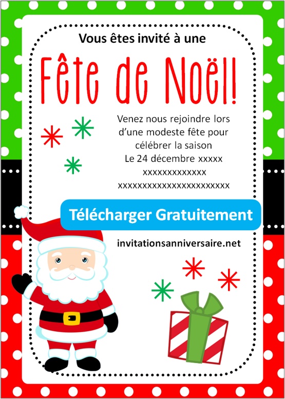 invitation de noel a imprimer