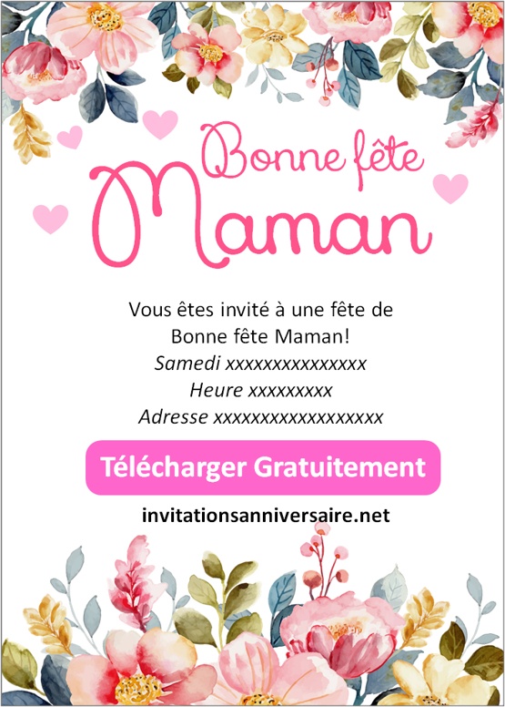 Modèle D'invitation à La Fête Des Mères