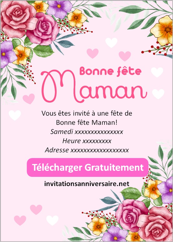 modèle de carte pour la fête des mères